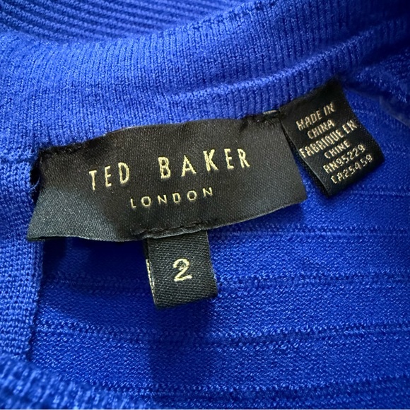 NWOT Ted Baker Zaralie Jacquard Royal Blue Fit Flare Sweater Dress sz 2 / US 6-8 - Picture 6 of 16